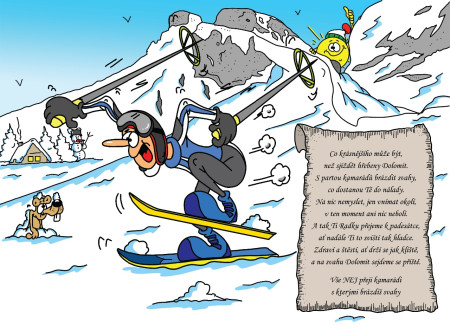 přání k narozeninám lyžař